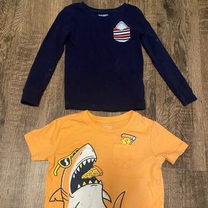 2 pack kids shark shirts- 3T